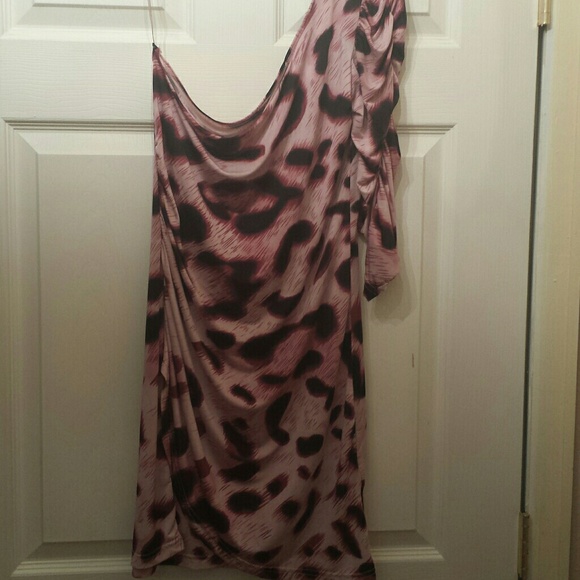 L/XL Ready to ship Full length 1 Shoulder Stretch Animal Print Dress main image 0